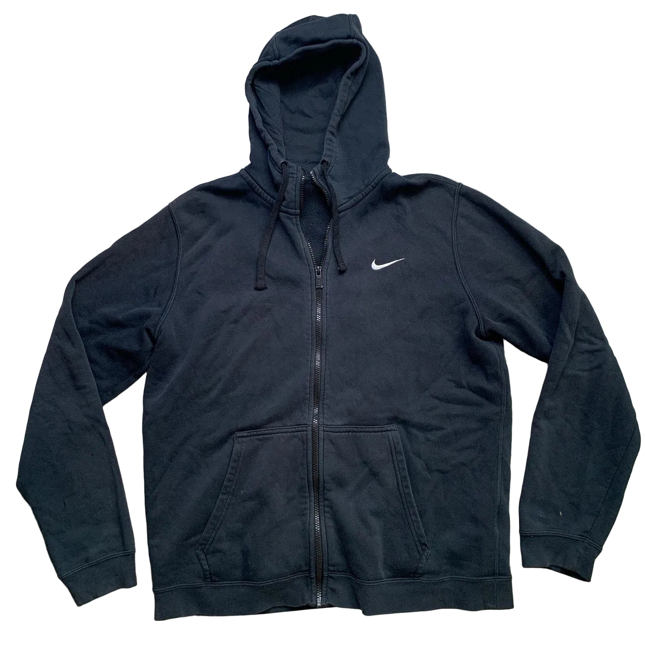 Nike Swoosh Navy and White Hoodie (L)