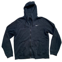 Nike Swoosh Navy and White Hoodie (L)