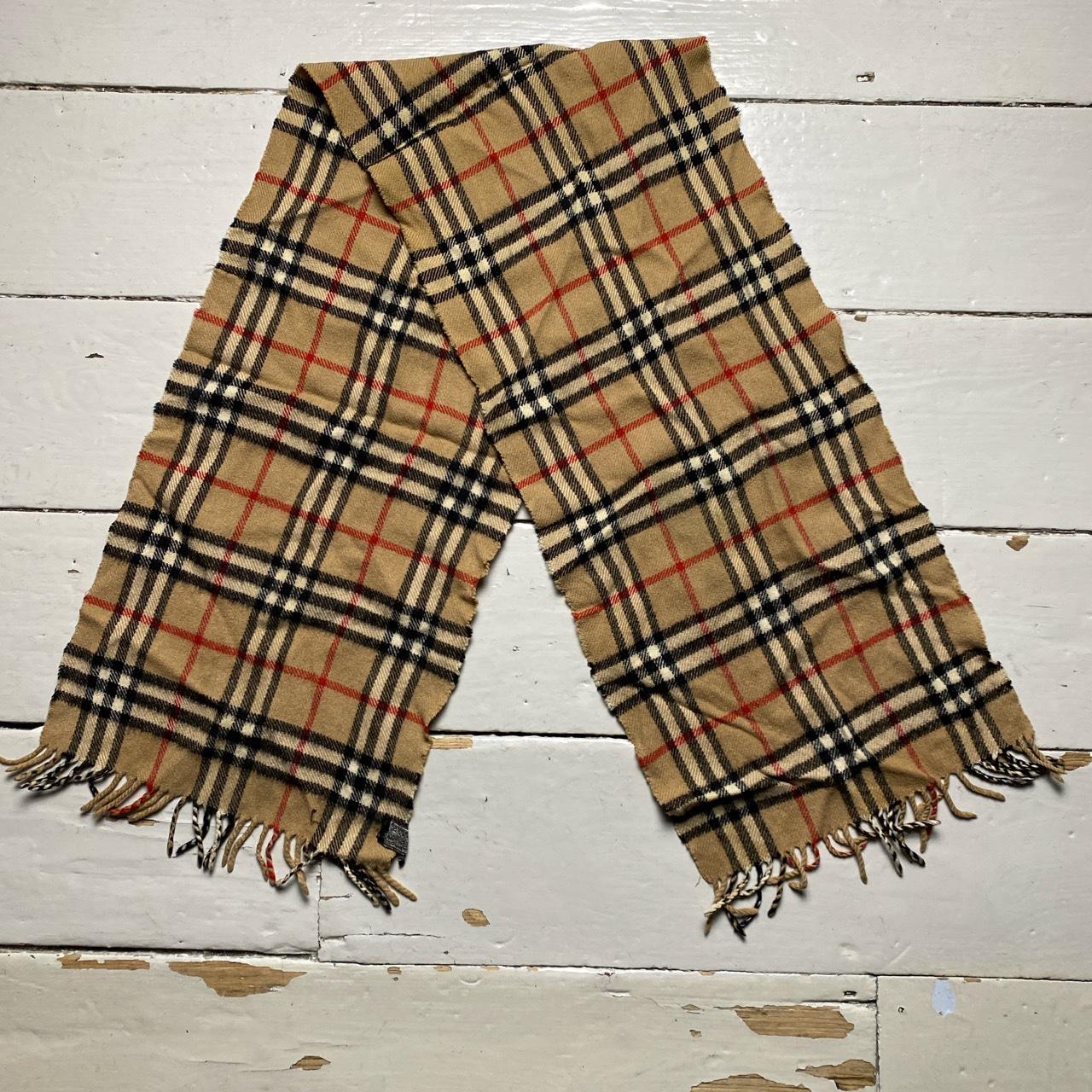 Burberry Burberrys Nova Check Vintage Cashmere Wool Scarf