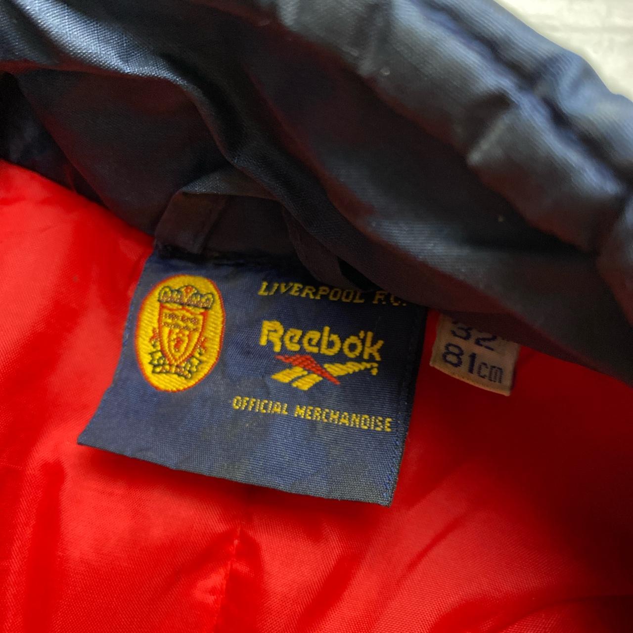 Liverpool 1990’s 97/98 Carlsberg Reebok Vintage Navy Yellow and Red Puffer Bench Jacket