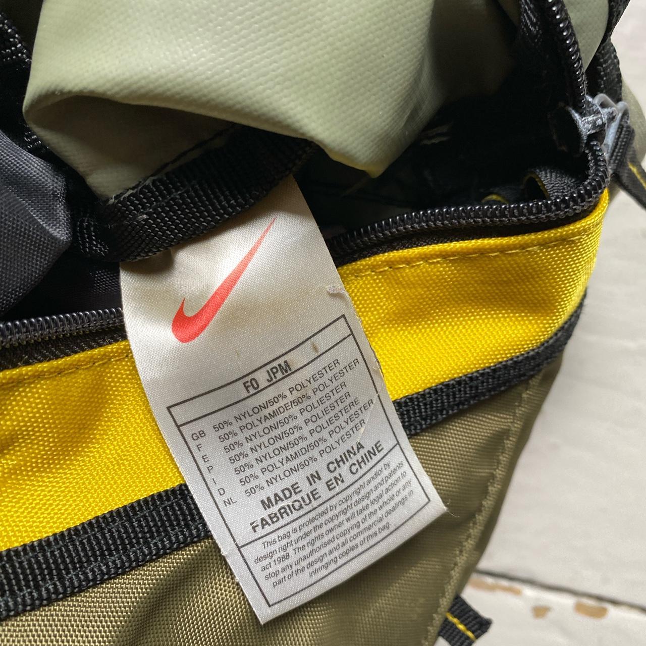Nike Vintage 90’s 00’s Sling Cross Body Bag Khaki Green Black and Yellow