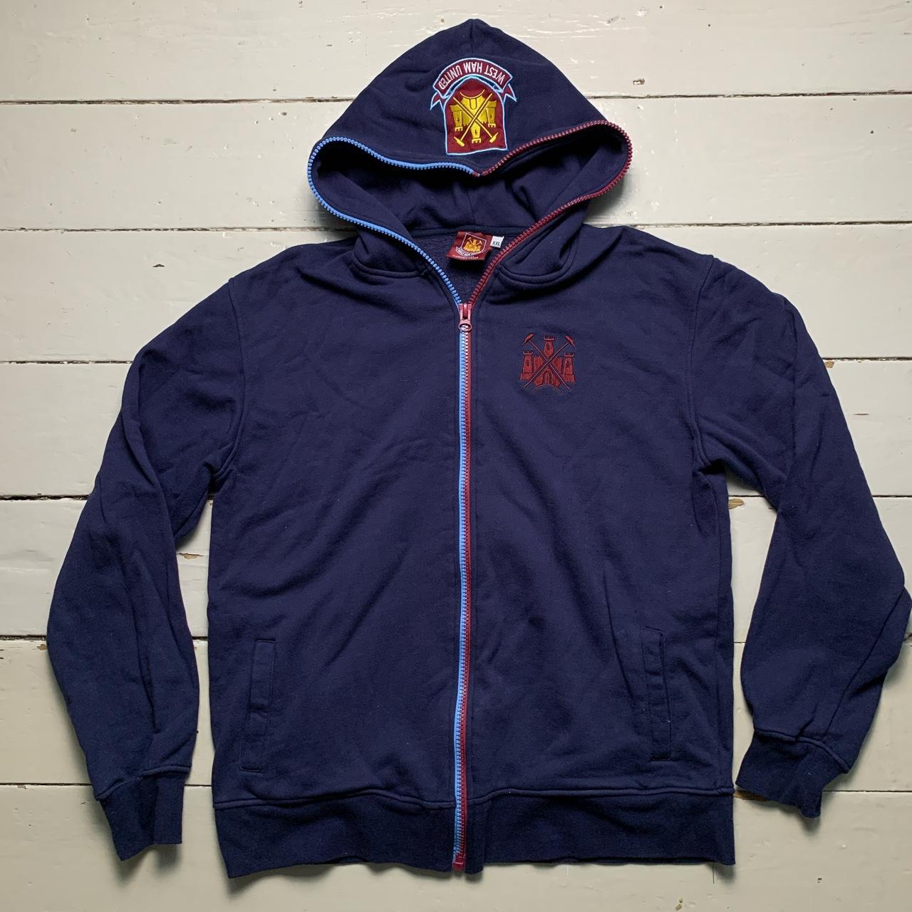 West Ham United Full Zip Vintage Merch Football Hoodie