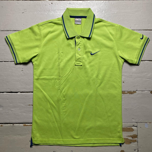 Nike Vintage Womens 90’s Green and Blue Polo Shirt