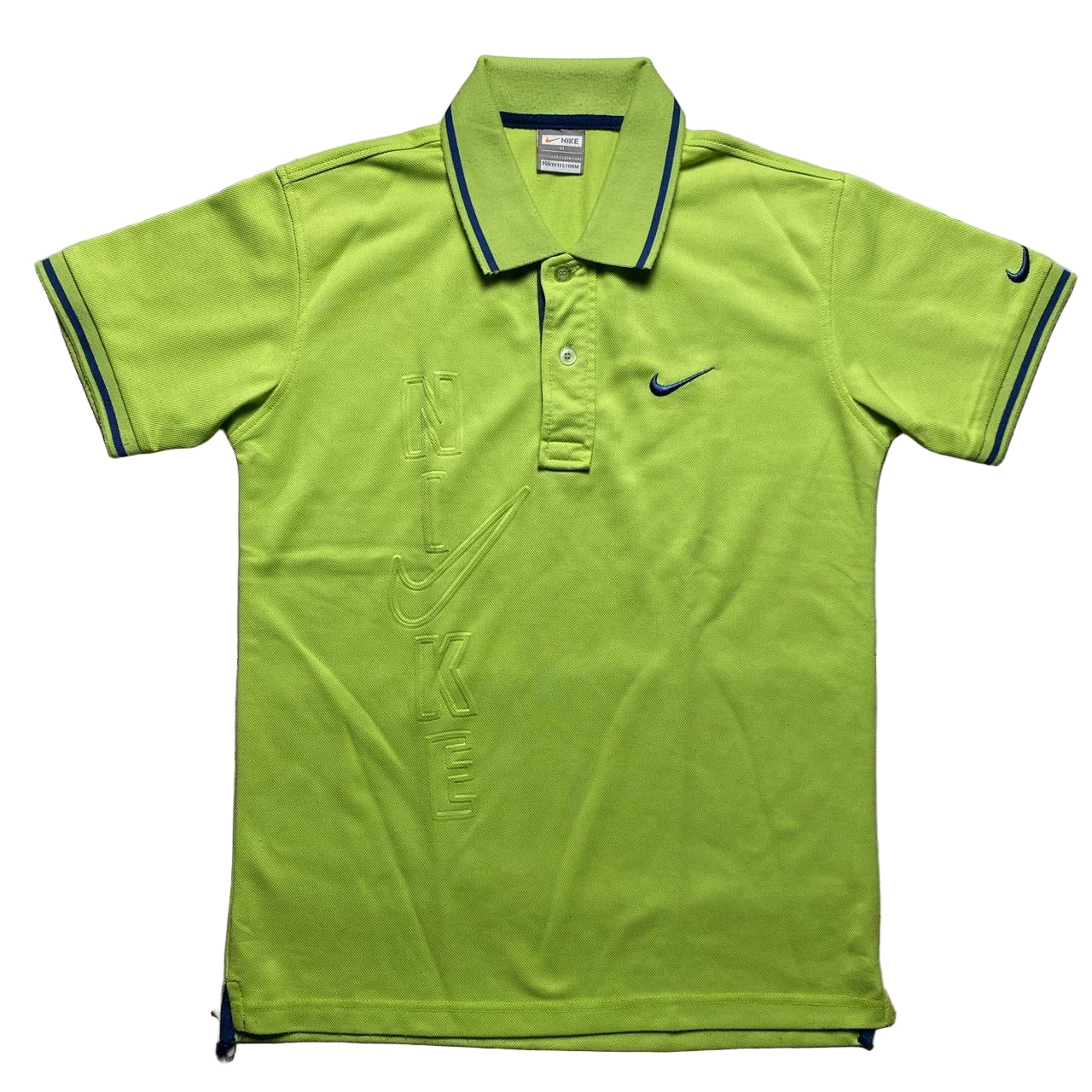 Nike Vintage Womens 90’s Green and Blue Polo Shirt (M)