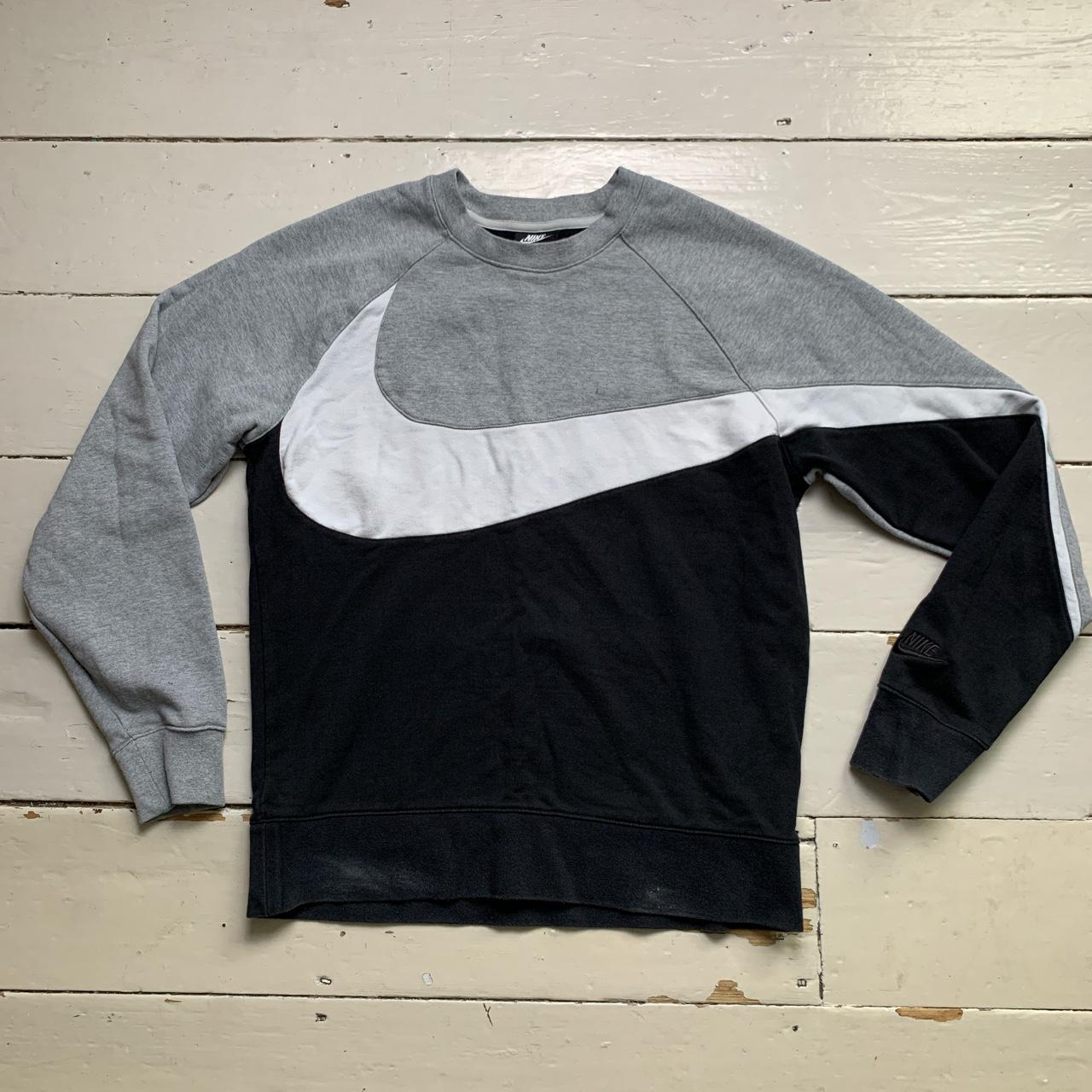 Nike Big Swoosh Grey Black and White Jumper