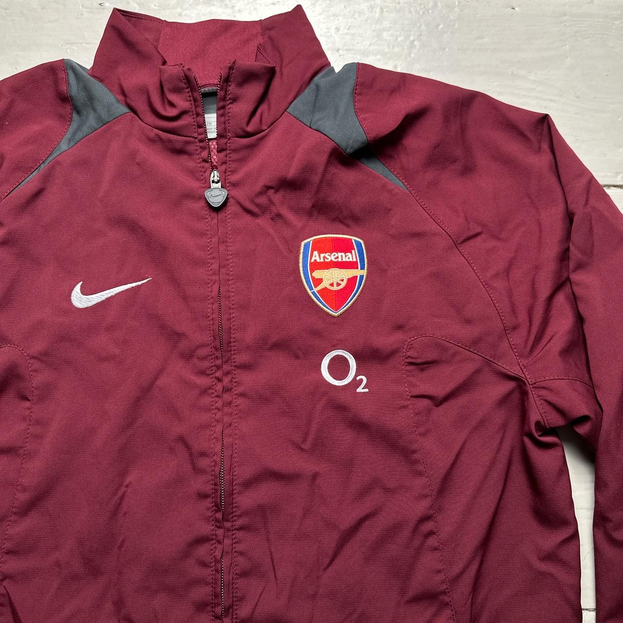 Nike Arsenal O2 Highbury Burgundy Vintage 2006 Football Tracksuit Jacket