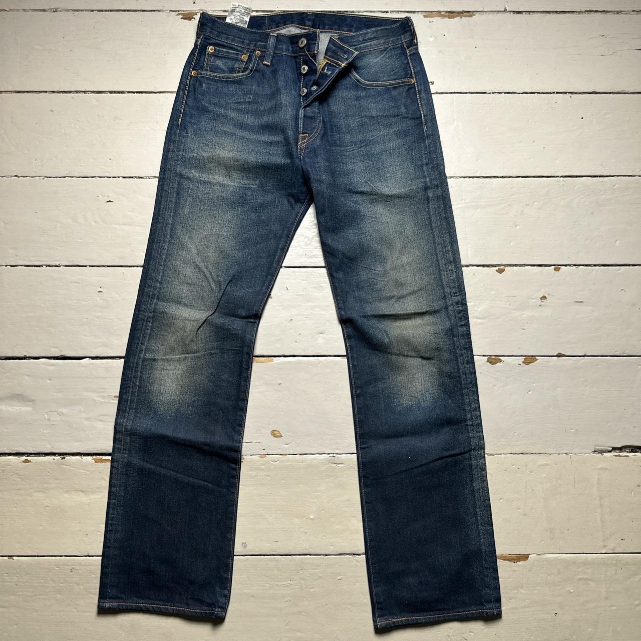 Levis 501 Baggy Vintage Stonewashed Navy Jeans