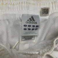 Adidas White and Navy Stripe Shell Track Pant Bottoms (S)