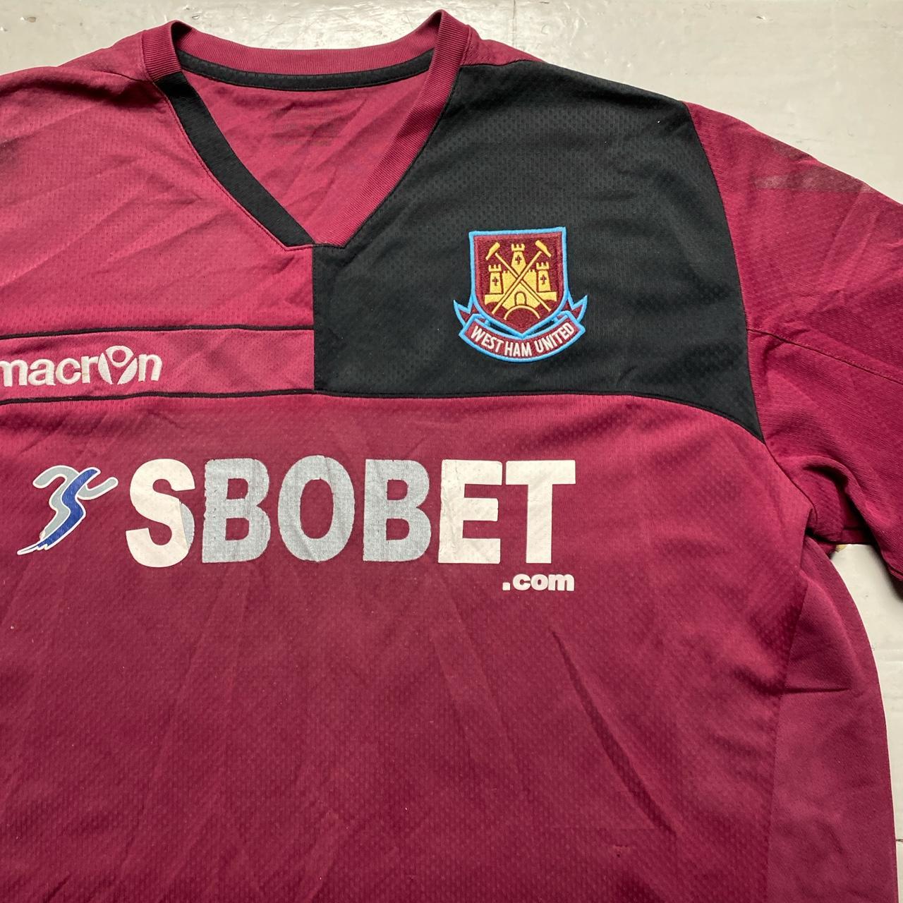 West Ham United Vintage Macron Training T Shirt Jersey