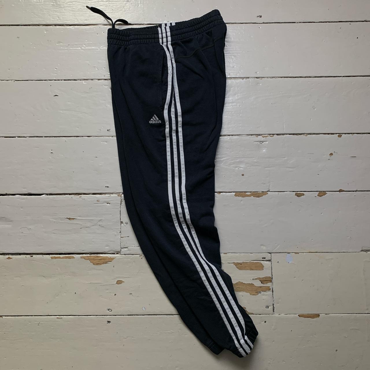 Adidas 3 Stripe Black and White Baggy Joggers