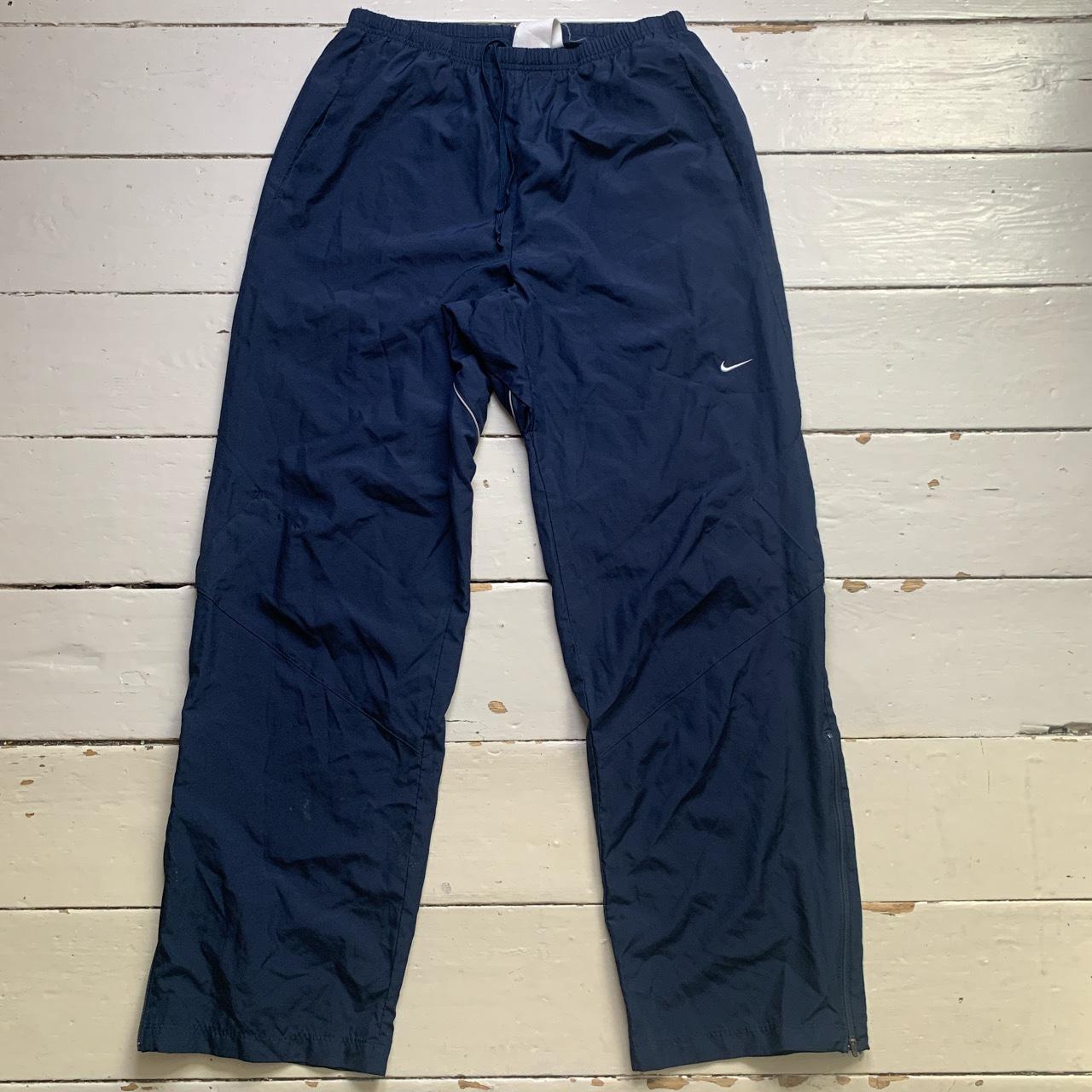 Nike Vintage Shell Track Pant Baggy Bottoms Navy and White Swoosh