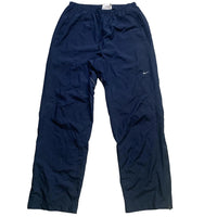 Nike Vintage Shell Track Pant Baggy Bottoms Navy and White Swoosh (XL)