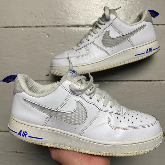 Nike Air Force 1 White and Blue Pull Tab