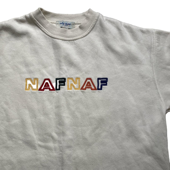 NAFNAF Vintage Cream White Rainbow Spellout Jumper (S)