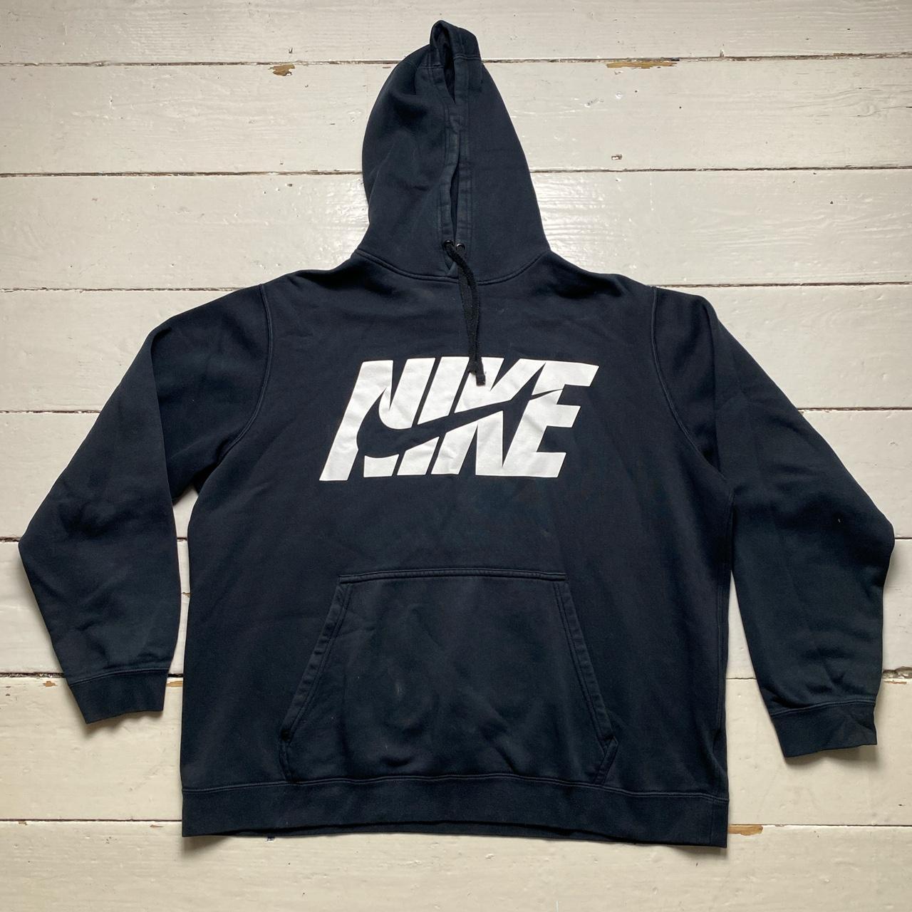 Nike Club Swoosh Spellout Black and White Hoodie