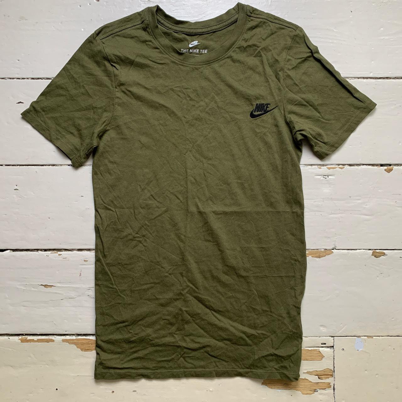 Nike Swoosh Khaki Green and Black T Shirt