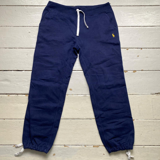 Polo Ralph Lauren Navy and Yellow Pony Baggy Jogger Bottoms