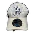 New Era Boston Red Sox White Checked Fitted Baseball Cap