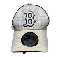 New Era Boston Red Sox White Checked Fitted Baseball Cap