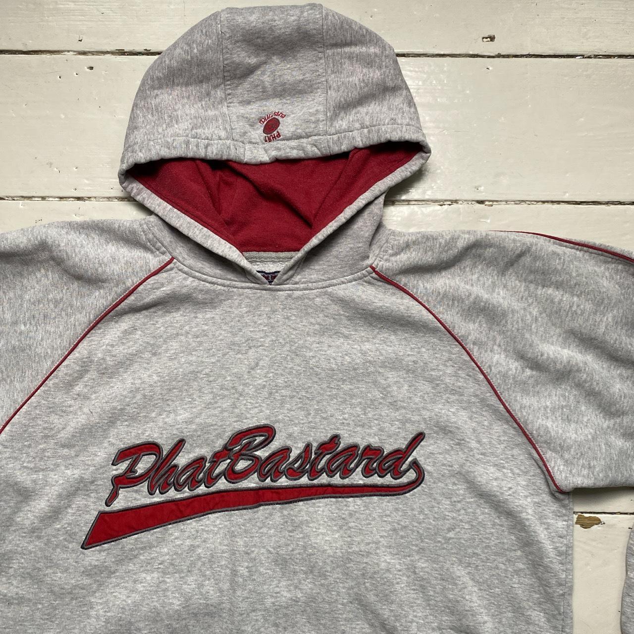 Phat Bastard 69 Vintage Grey and Red Hoodie