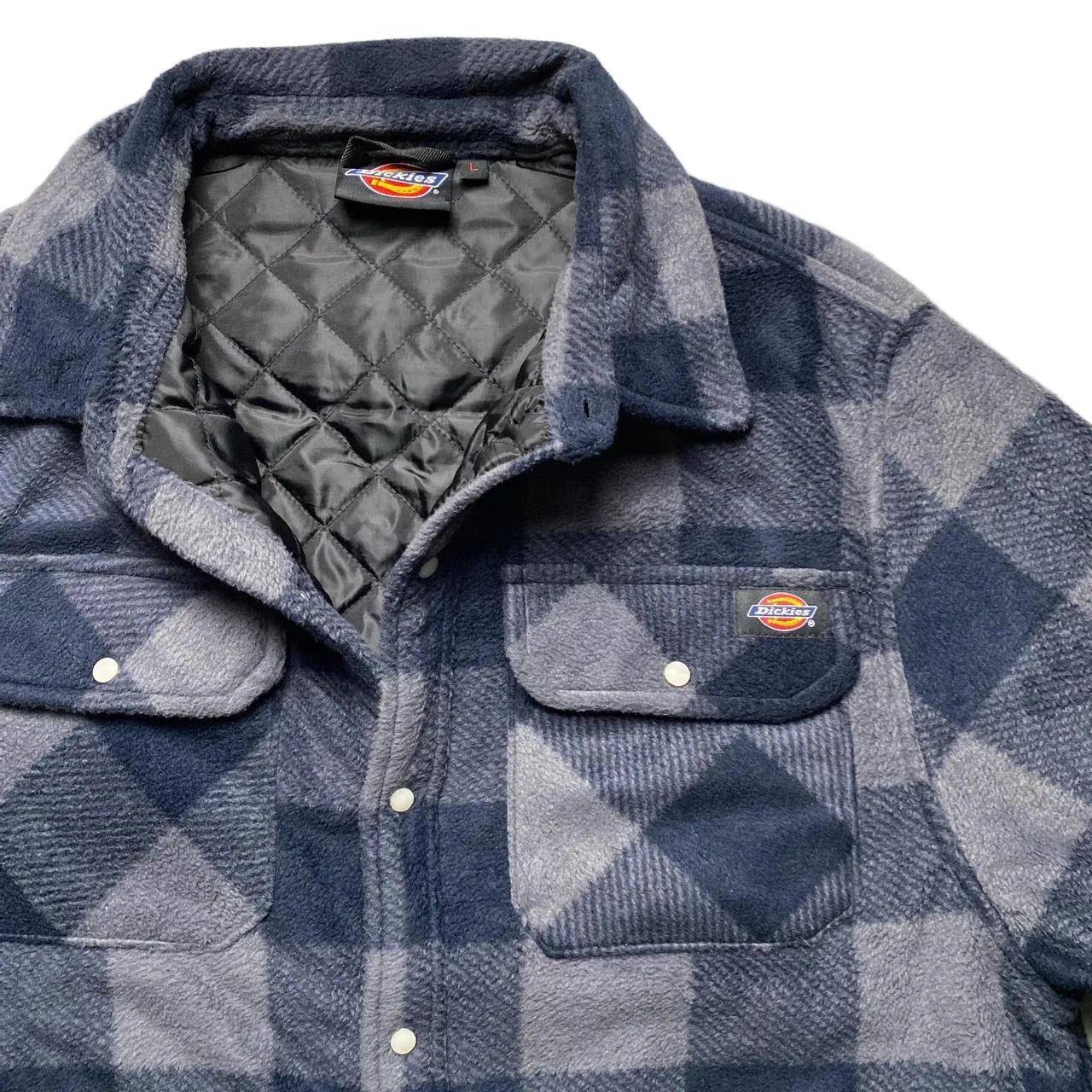 Dickies Checkered Thick Quilted Shirt Jacket (L)