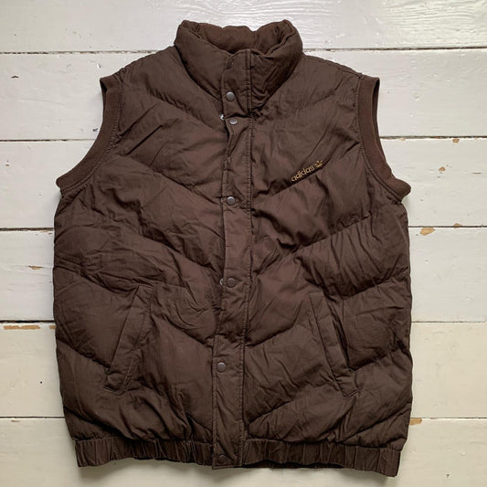 Adidas Brown and Gold Vintage Gilet