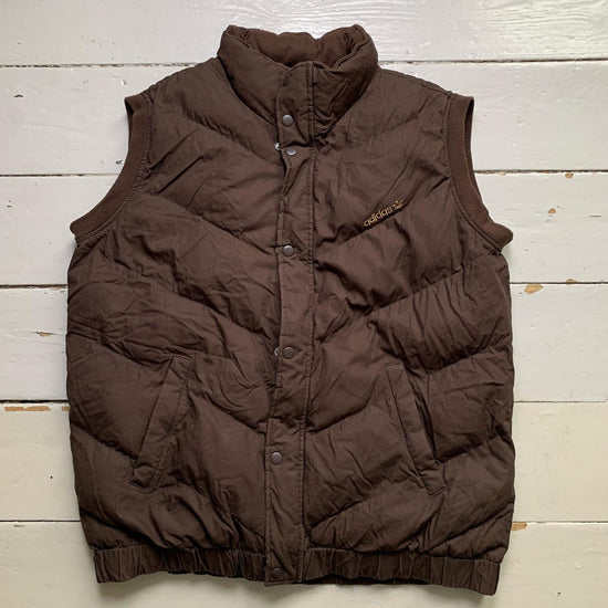 Adidas Brown and Gold Vintage Gilet