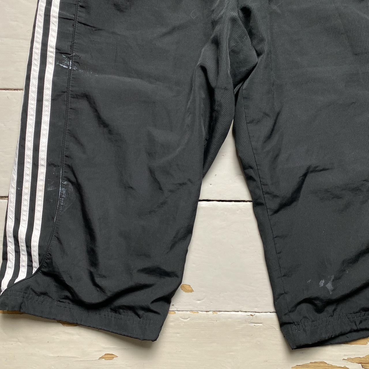 Adidas Black and White 3 Stripe Shell Trackpant Shorts