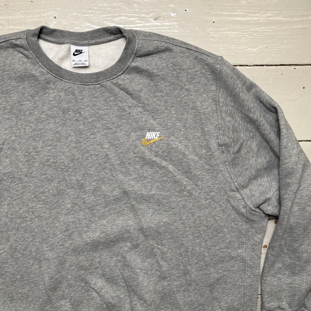 Nike Swoosh White Gold and Grey Jumper