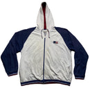 Nike USA Vintage Y2K Light Baby Blue and Navy Hoodie (XL)