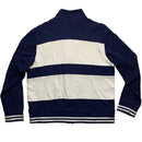 YSL Yves Saint Laurent Vintage Zip Jumper Navy Cream and Baby Blue (2XL)