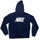 Nike Club Spellout Navy and White Hoodie (L)