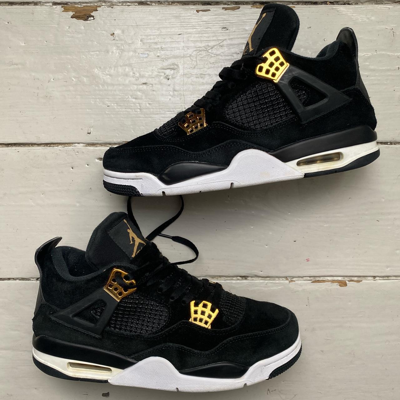 Jordan 4 Royalty Metallic Gold and Black Suede