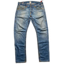 True Religion Logan Super T Light Blue Big Cream Stitch Jeans (34W)