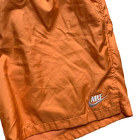 Nike Shell Swim Shorts Orange and White Swoosh (XL)