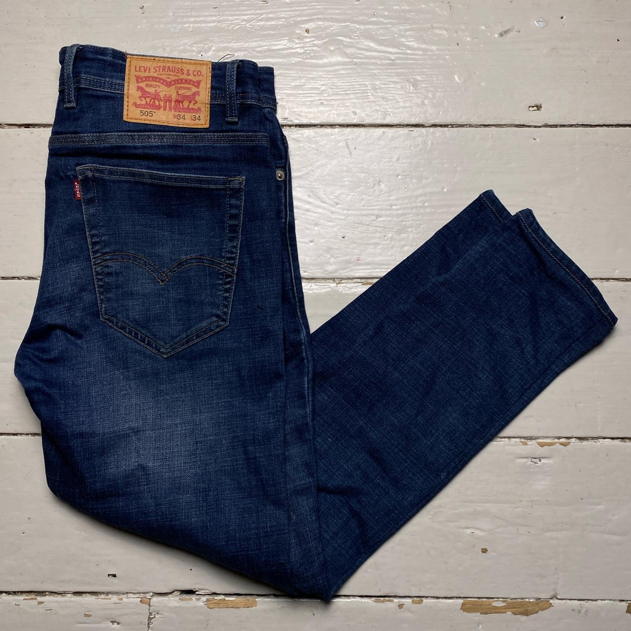 Levis 505 Navy Slim Tailored Jeans