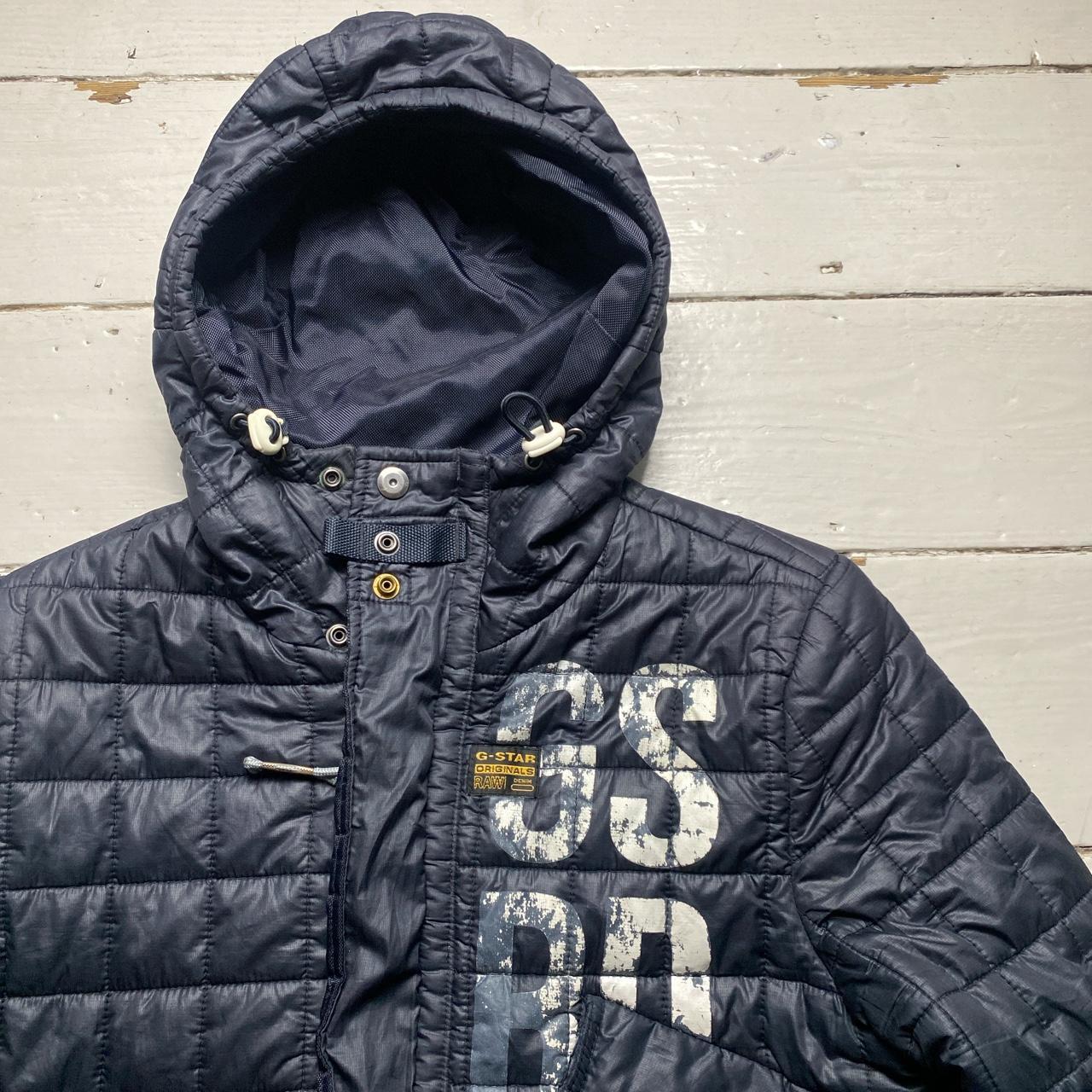 G Star Raw Navy and White Puffer Jacket