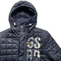 G Star Raw Navy and White Puffer Jacket (S)