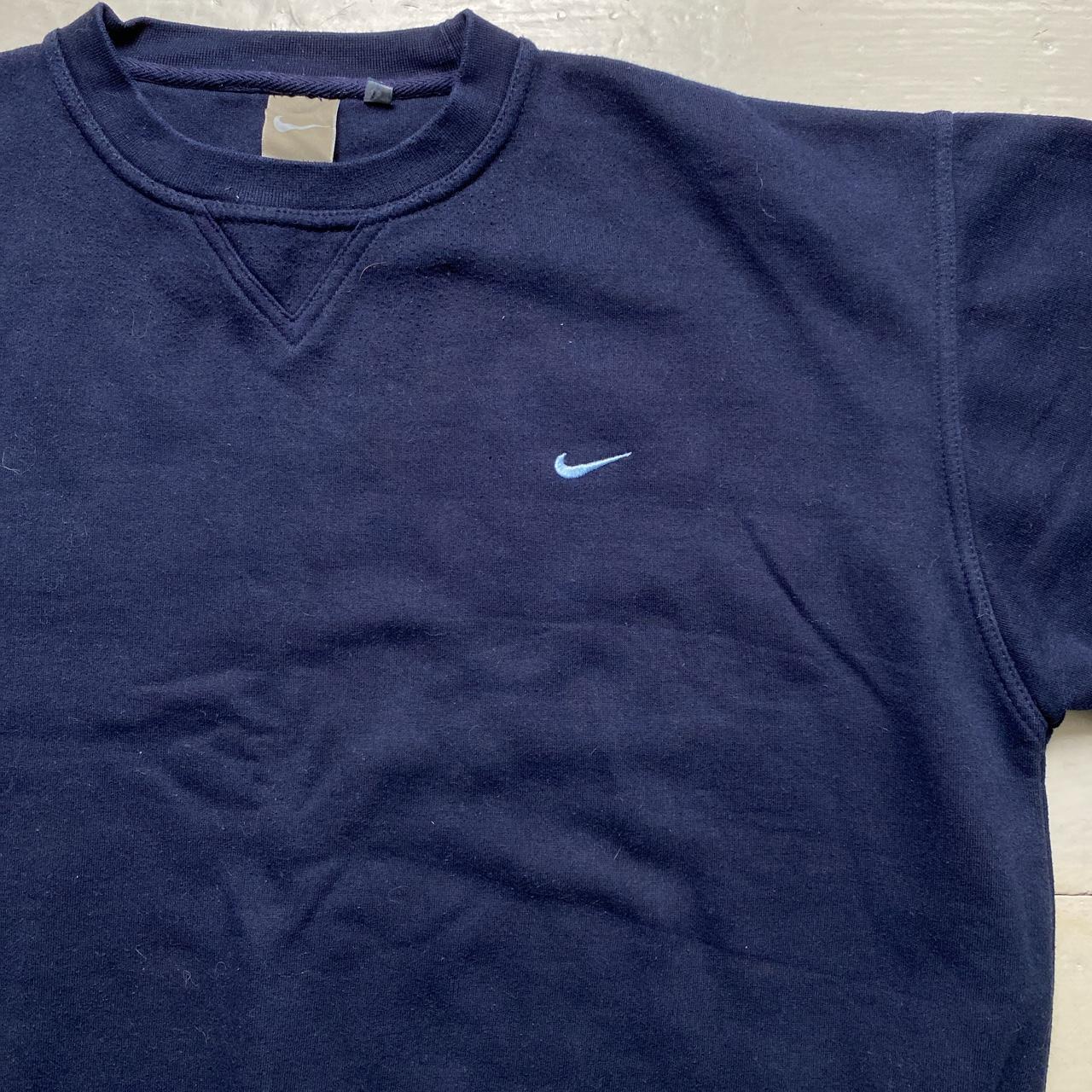 Nike Vintage 90’s Swoosh Navy and Light Blue Baggy Jumper