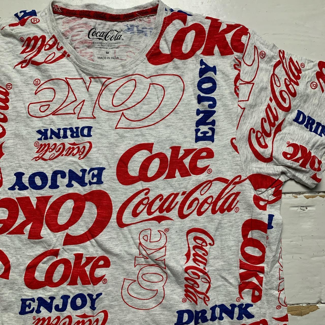 Coca Cola Grey Red and Blue T Shirt