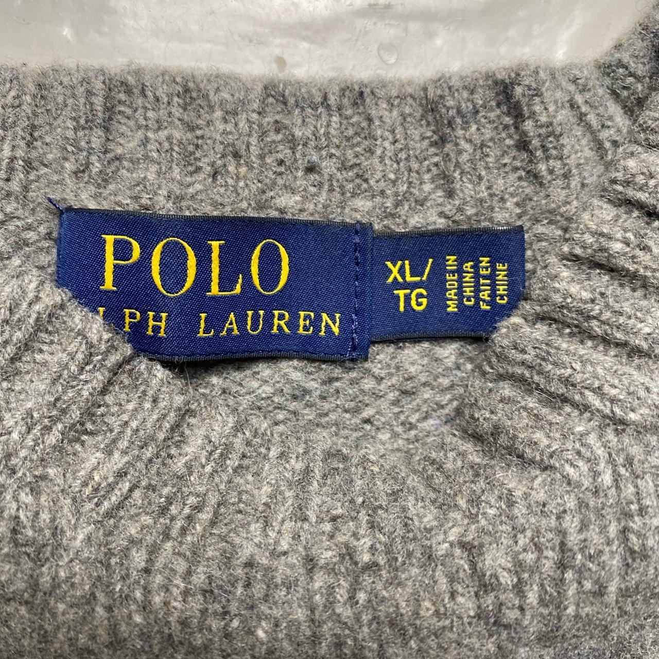 Polo Ralph Lauren Grey Navy Pony Wool Jumper