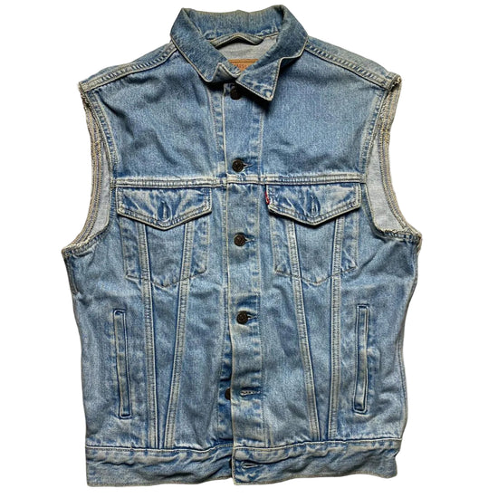 Levis 70503 Light Blue Vintage Sleeveless Denim Jacket Gilet (S)