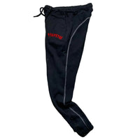 Trapstar Black Red and White Contrast Stitch Slim Joggers (XS)