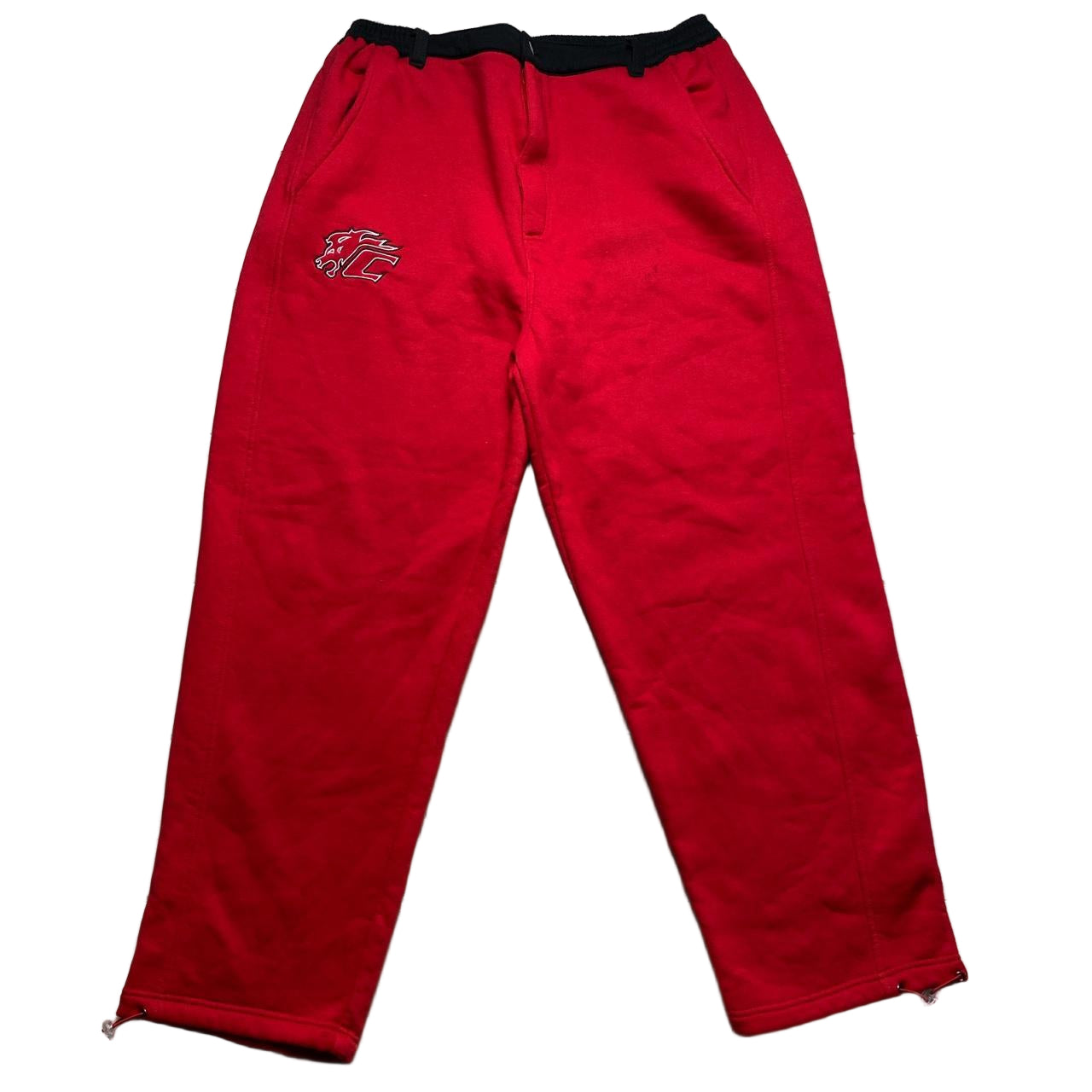 Cleanch Super Sports Vintage 90’s Baggy Red and Black Hip Hop Tracksuit (XL/2XL)