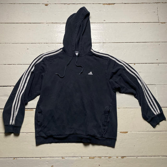 Adidas Vintage Essentials Black and White Hoodie