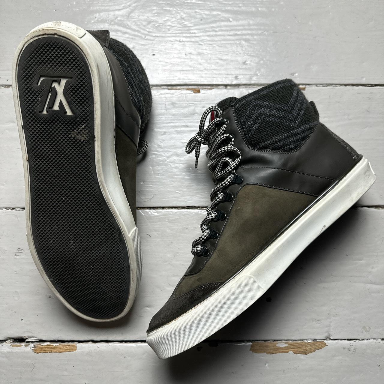 Louis Vuitton High Sock Ankle Trainers Khaki Green