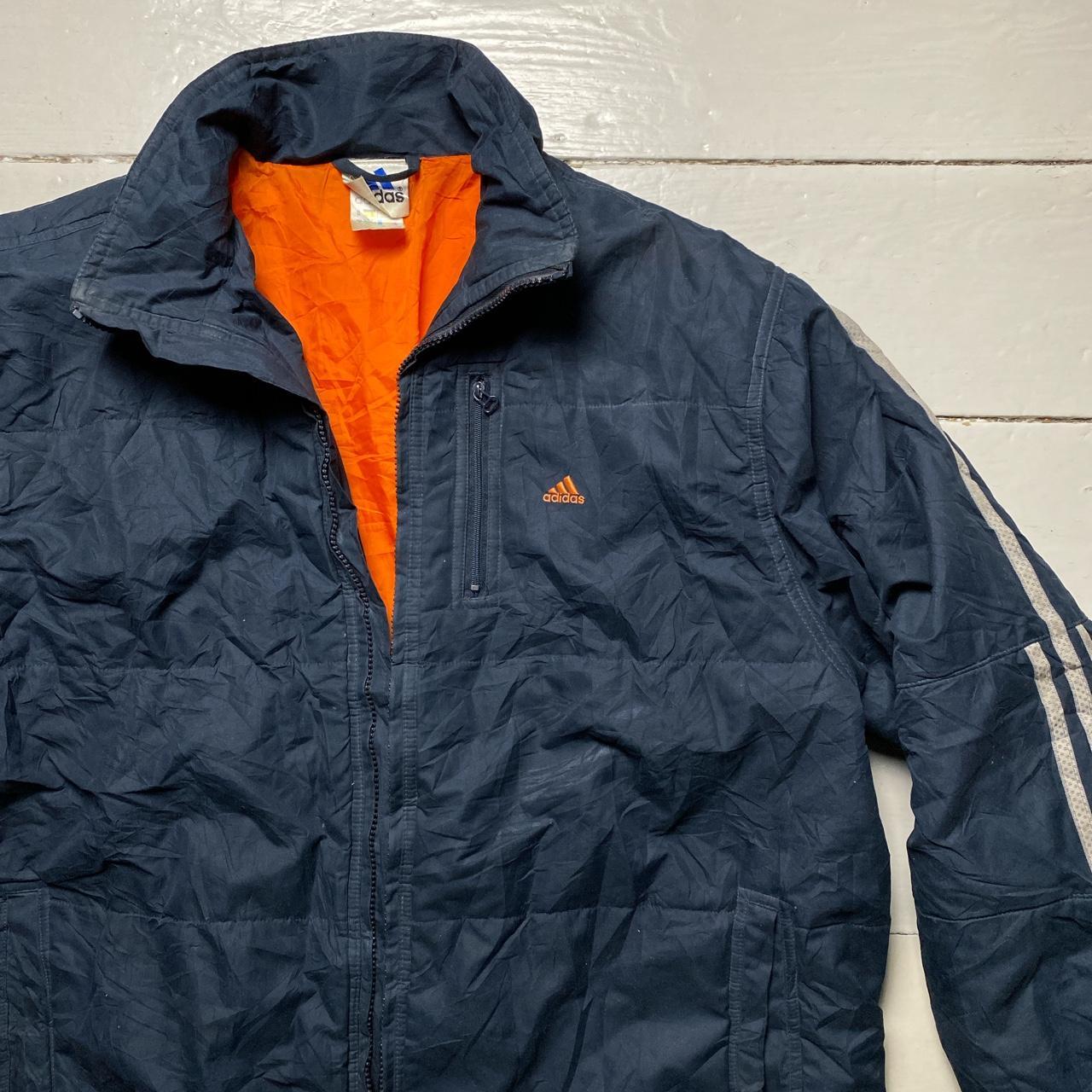 Adidas Vintage Navy and Orange Padded Jacket