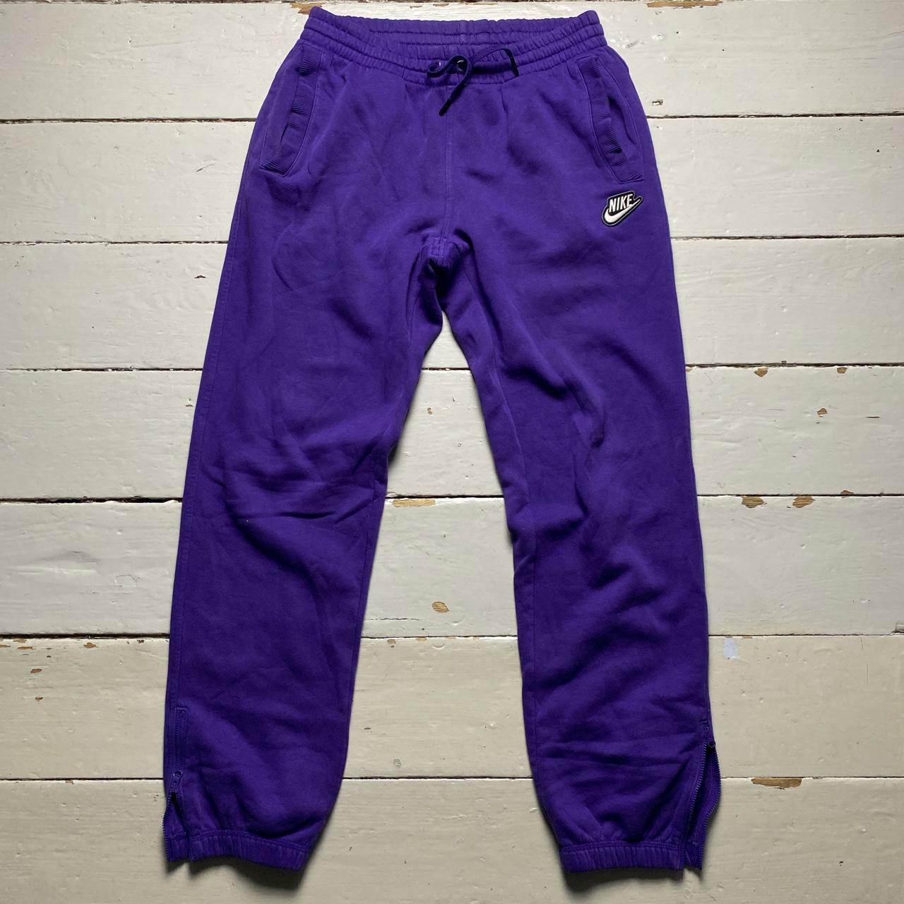 Nike Swoosh Purple and White Baggy Joggers