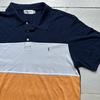 Yves Saint Laurent Multi Colour Navy White and Orange Vintage Polo Shirt