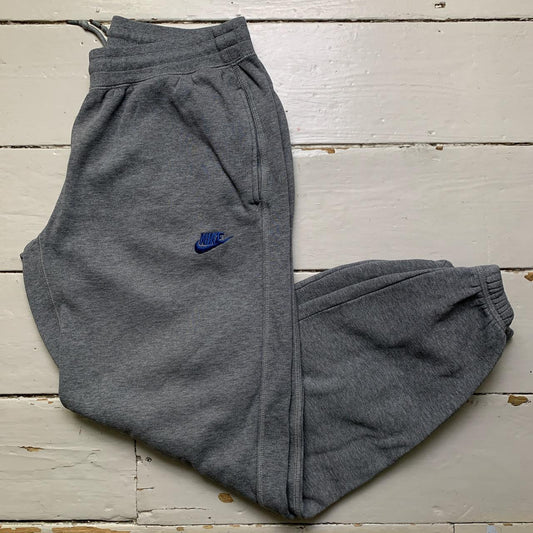 Nike Swoosh Grey and Blue Baggy Vintage Joggers